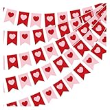 2 uds. Pancarta de corazón rojo rosa, decoraciones for el día San Valentín, guirnalda, banderines, pancarta compromiso boda, foto Prop Valent Para Decoración