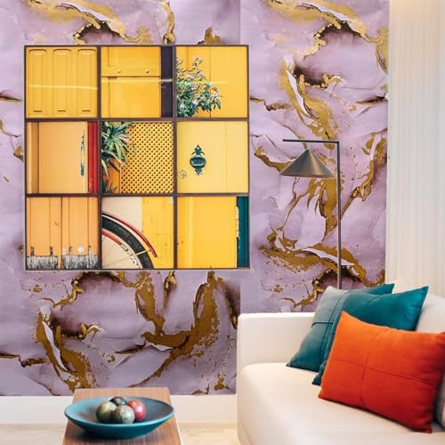 Image of VOLITO Self Adhesive Marble Wallpaper Kitchen Wallpaper Oil Proof & Waterproof Wallpaper for Cabinet Makeover, Almirah, Plastic & Tabletop, Wardrobe (60x200cm) (V-New Pink Gold)