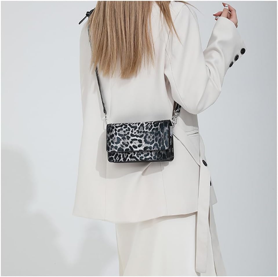 Leopard Print Crossbody Bag Cheetah Print Hobo Satchel Square Bag Y2k Leopard Messenger Bag Cheetah Print Evening Bag