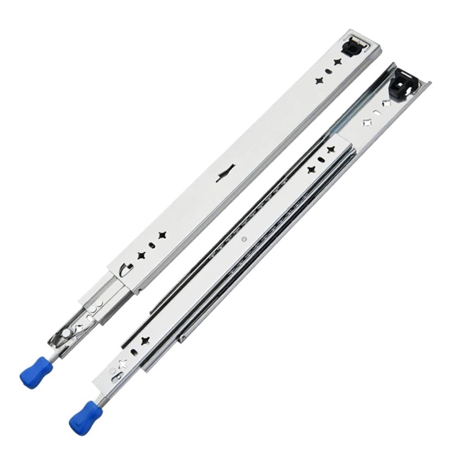 Guías para cajones con bloqueo de extensión completa triple y rodamiento de bolas ultra resistente