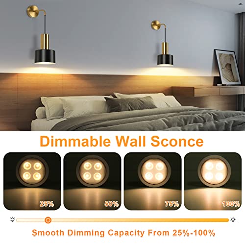Verron L2005-1BK Set Of 2 Battery Operated Wall Lights thumb #3