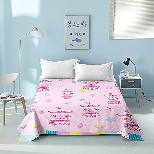 Parure de lit 4 pièces Chickw1 200x200 en microfibre rose avec drap