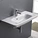 CeraStyle 033300-U-One Hole Noura Plus Rectangle Ceramic Wall Mounted Sink/Self Rimming Sink, White