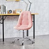 Silla de oficina tapizada: asiento bien acolchado de forma ergonómica, esta silla de escritorio satisface la necesidad de sentarse durante 8 horas, reduciendo el riesgo de mala postura al sentarse. Con respaldo decorado por botones será simple y elegante.