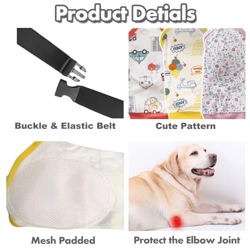 Image of HDKUW Dog Elbow Protector for Calluses, Recovery Suit for Front Legs, Cone Collar Alternative to Stop Licking Wounds, Cover Sleeve for Small Medium Large Dogs - Black Yellow 2XL