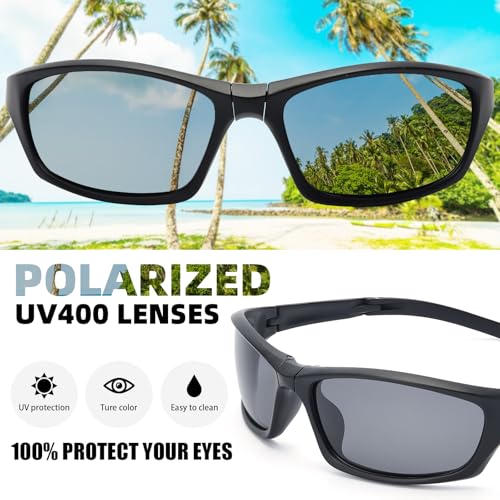 Folding Sunglasses for Men Women – Polarized Sunglasses Foldable UV400 Protection Trendy Sun Glasses4