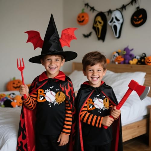 Halloween Shirts for Kids Pumpkin Boo Dinosaur Truck Boys Girls Tshirt Stripe Long Sleeve Tees Tops 2-7 Years2