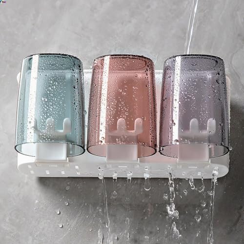 Toothbrush Holders with Wall or Countertop Design 8.54 x 3.54 x 3.39 inch 4 Slot Open Grid Detachable Tray Bathroom Organizer Large Capacity Easy Clean Toothpaste Holder for Family Vanity (Multicolor) - image 3