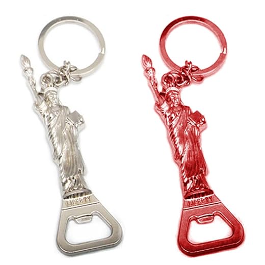 Favorict New York NYC NY Keychain Metal Key Ring NY Souvenir Gift Set (Type C, Pack 2)