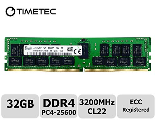 Timetec Hynix Original 32GB DDR4 3200MHz PC4-25600 Registered ECC 1.2V CL22 2Rx4 Dual Rank 288 Pin RDIMM Server Memory RAM Module Upgrade (32GB)