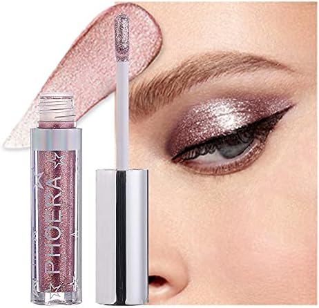 Erinde Liquid Glitter Eyeshadow - Shimmer Sparkle Eye Shadow, Long Lasting, Waterproof, Shining Eyeshadow, Metallic Glow Shiny Eye Shadow Pen, Create Sparkling Eye Makeup (102 #Baby Rose)