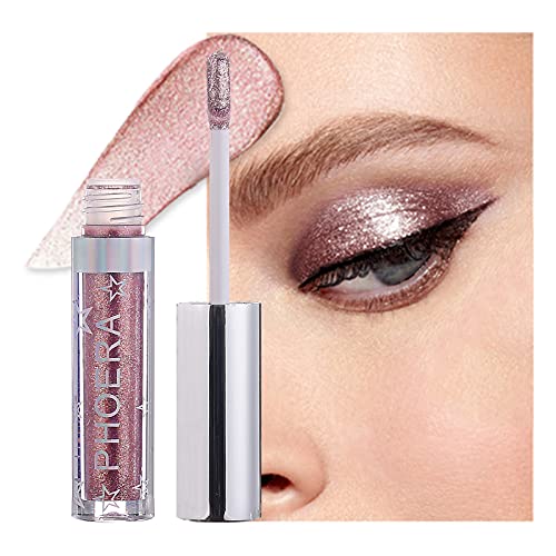 Erinde Liquid Glitter Eyeshadow - Shimmer Sparkle Eye Shadow, Long Lasting, Waterproof, Shining Eyeshadow, Metallic Glow Shiny Eye Shadow Pen, Create Sparkling Eye Makeup (102 #Baby Rose) #TOP7