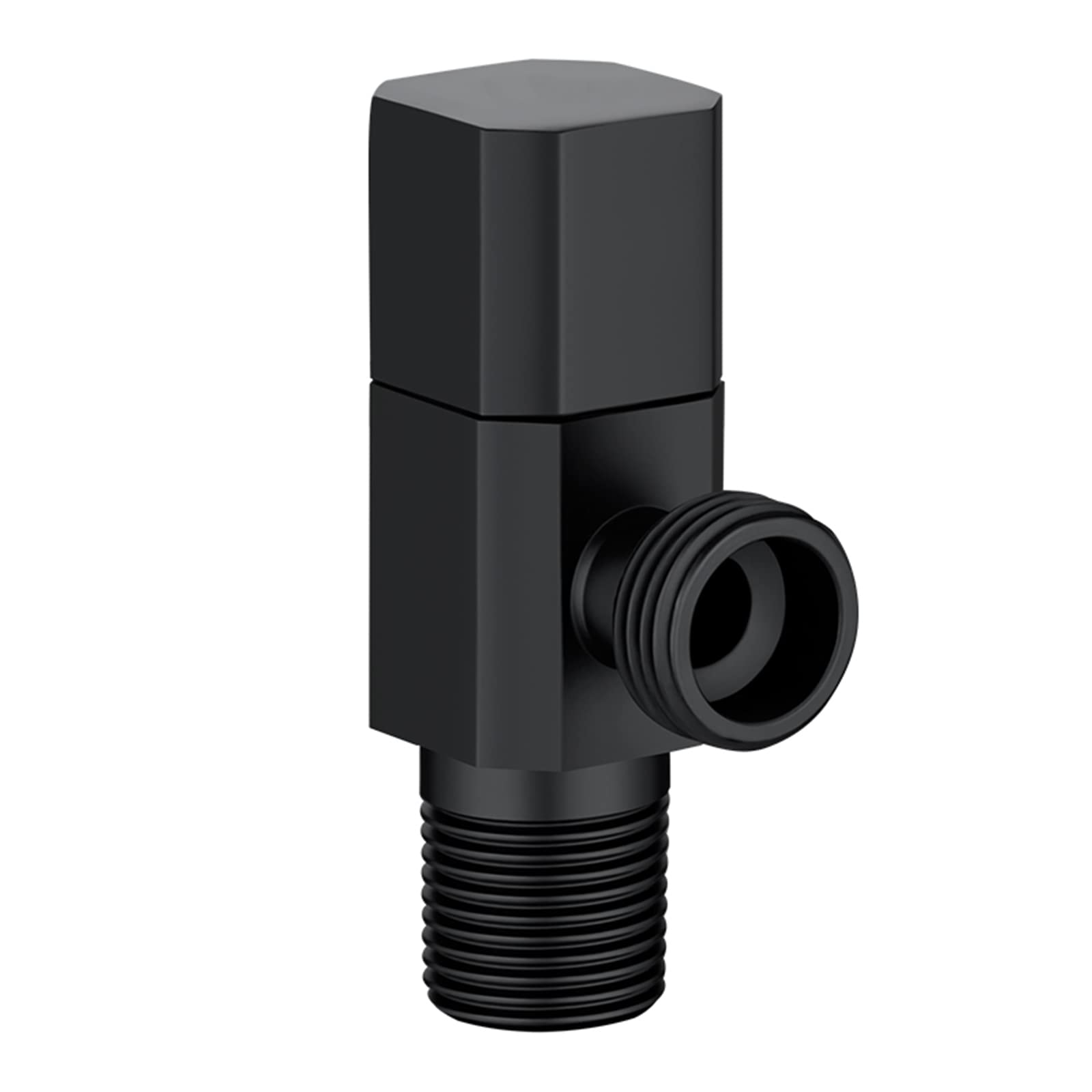 Vanne d'arrêt d'angle 1/2 laiton carré noir pour robinet de cuisine et salle de bain