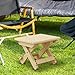 RNXRZANK Folding Wooden Stool for Outdoor Use 24x20x20cm Picnic Chair with Cross Support, 1 Piece