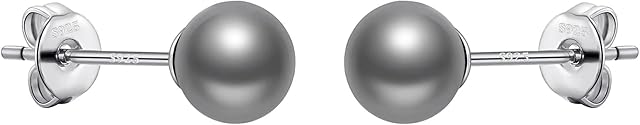 Sterling Silver Grey Shell Pearl Earrings