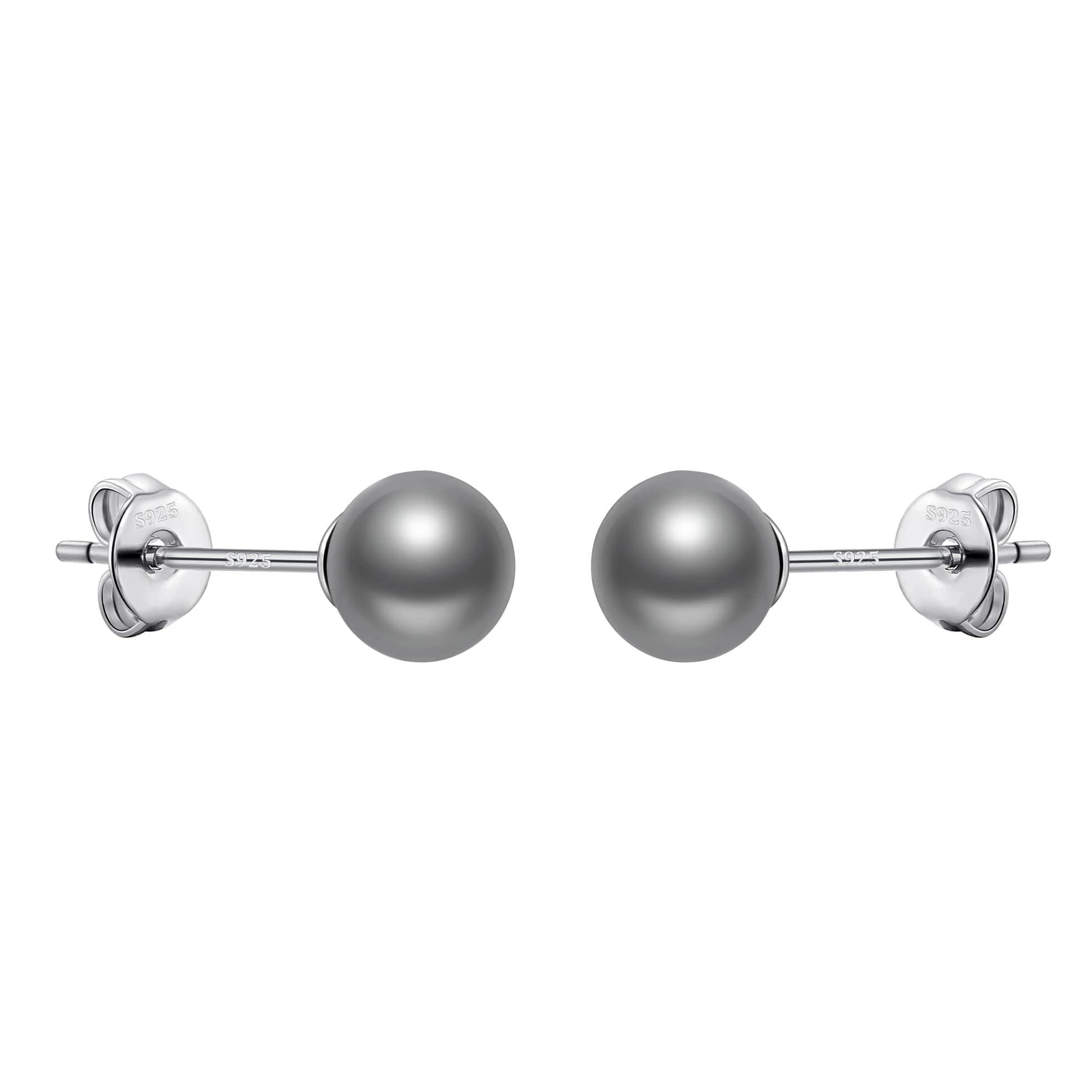 Philip JonesSterling Silver Grey Shell Pearl Earrings