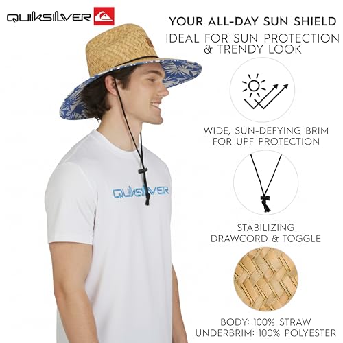 Image of Quiksilver Men's Wide Brim Outdoor Lifeguard Straw Sun Hat