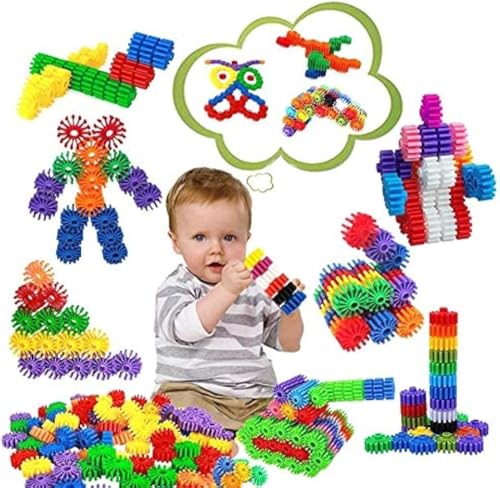 Image of Little Fingers Colourful Plastic Gear Building Blocks Set for Kids, Pack of 28