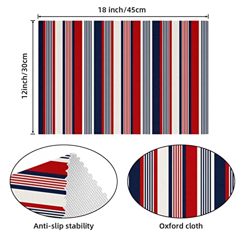 Sets de table antidérapants résistants à la chaleur, lot de 6 lavables style rétro