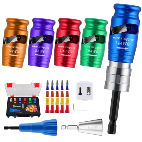Wire Twister Tool for Drill for 6/8/10/12/14 AWG 10 in 1 Quickly Drill Wire Stripping and Twisting Tool Kit