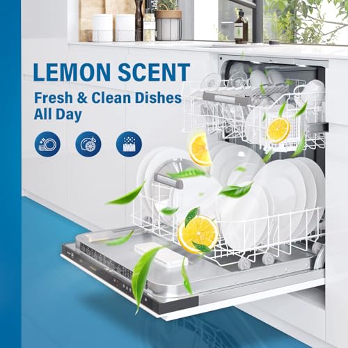 Image of YUCO Dishwasher Sheet, Enzyme Powered 72 Loads, Phosphate-Free Dishwasher Detergent Sheets, Multi-Layer Cleaning Sheet, Fast Dissolving Grease Removal, Fresh Lemon Scent, Safe for All Dishwashers