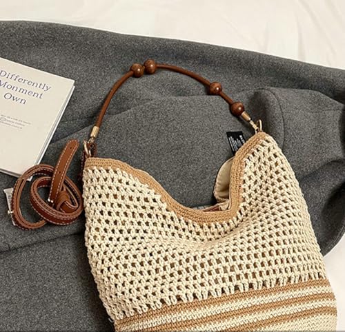 Bohemia Straw Beach Bag Women Macrame Crossbody Purse Shoulder Tote Bag Travel Beach Bag Summer Top-handle Hobo Bags 20254