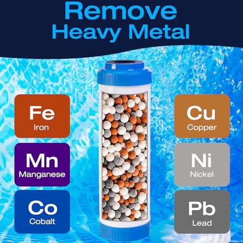 Image of H&G lifestyles 10 x 2.5 Replacement Water Filter Cartridge for Pools - KDF, GAC, Silver & Iron Removal Resin -Removes Iron Heavy Metal Odor Improve Water Taste