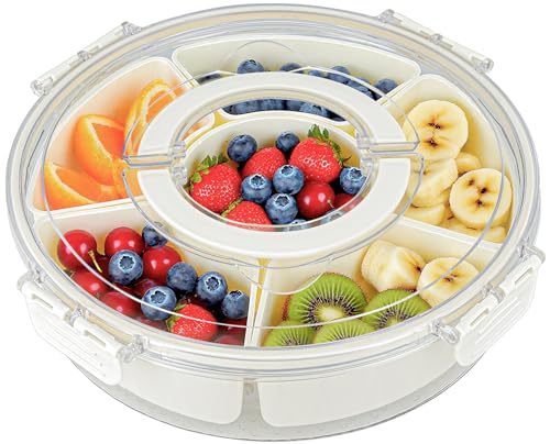 ECHOBUY snackbox mit fächern 6 Zellen 360° Drehbarer Snackteller mit...