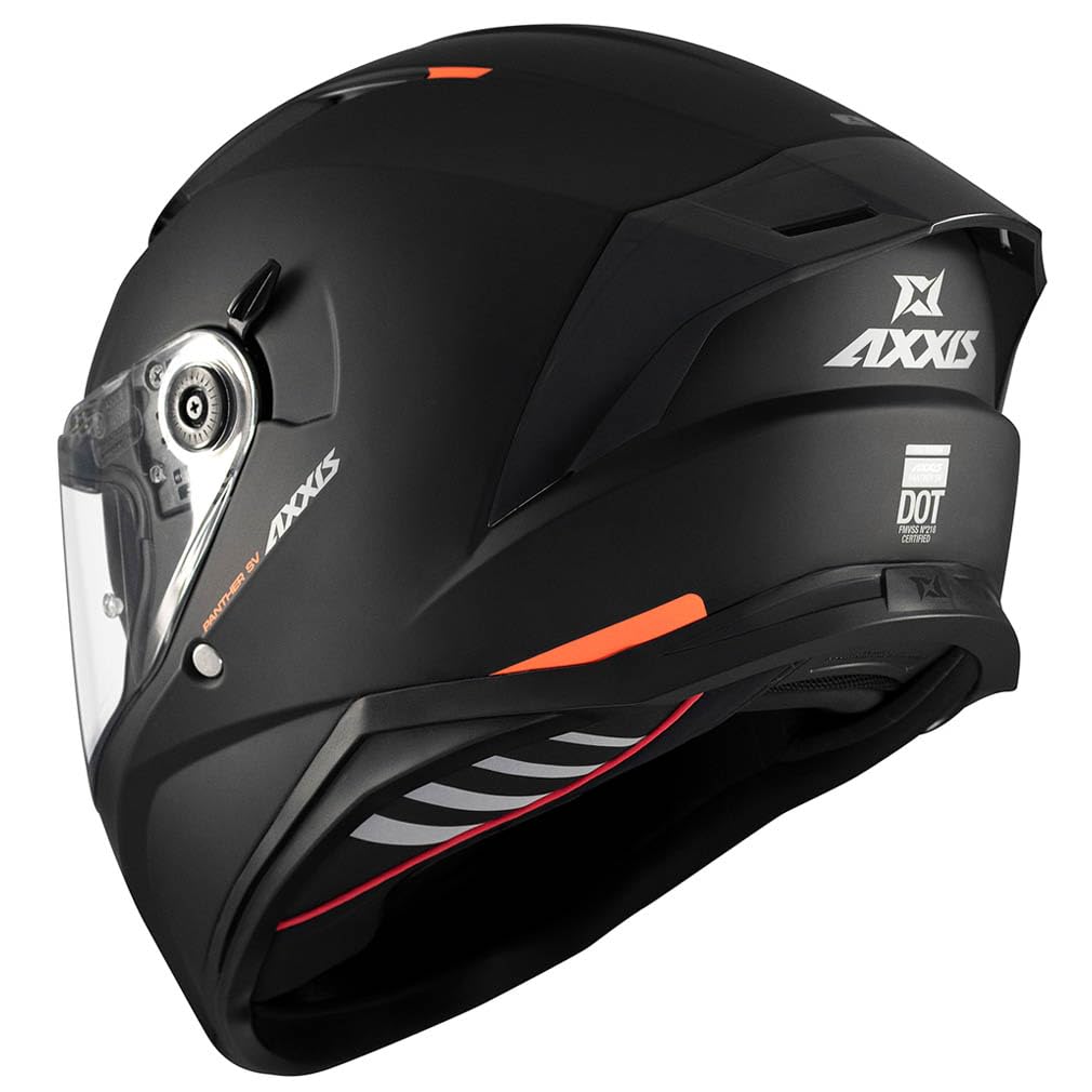 AXXIS Panther SV Solid Negro Mate - Casco de Moto Integral con Visor Solar, para Hombre y Mujer, Homologado ECE 22.06