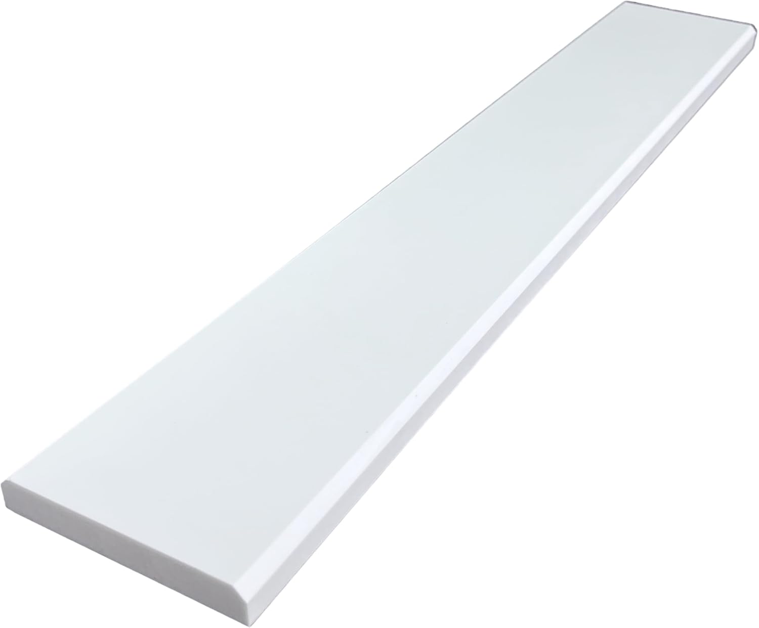 Super White Engineered Marble Threshold Double Bevel for Floor Transitions (4" x 32")