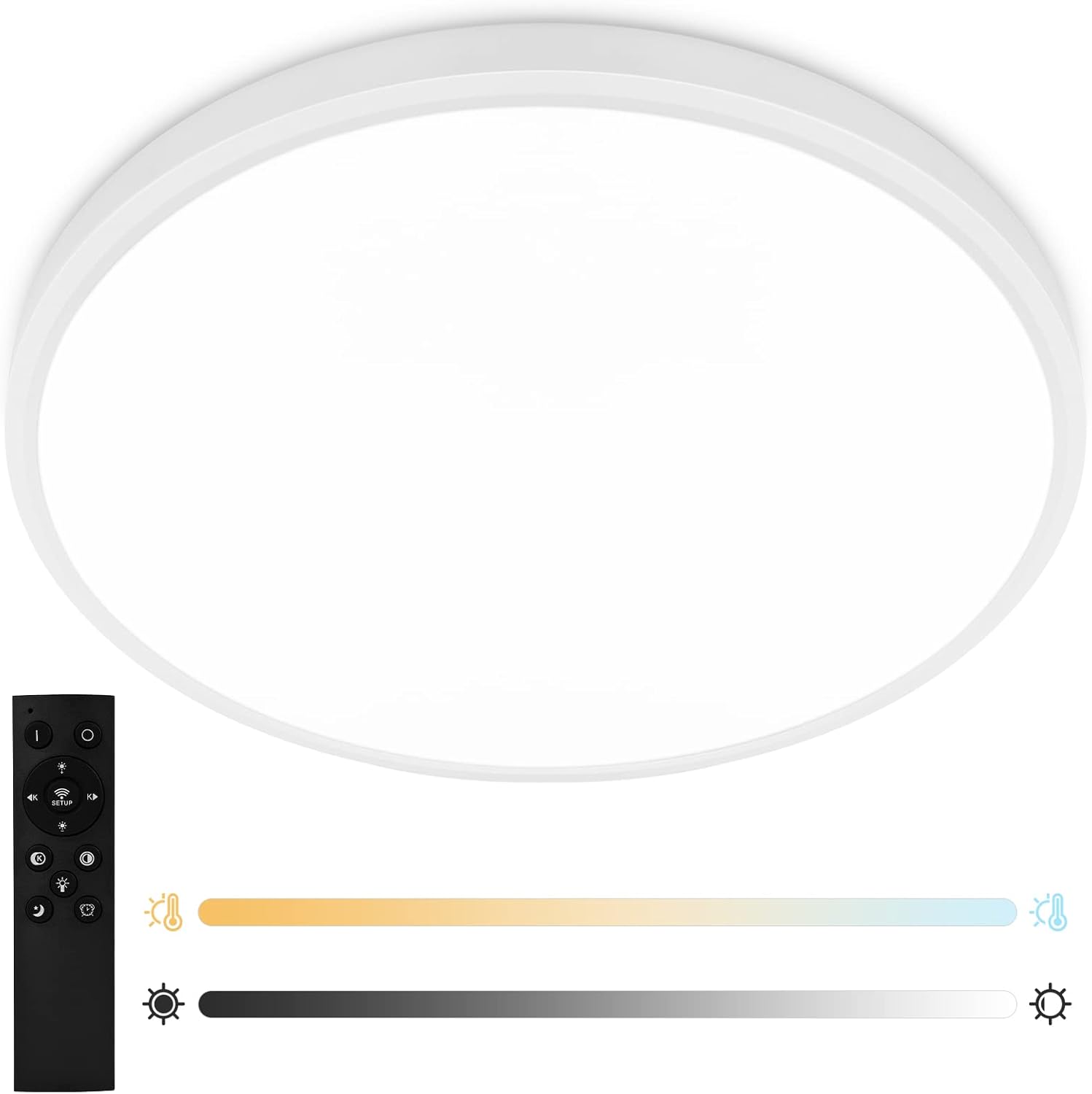 HOVENLA 24 Inch Flush Mount Ceiling Light Fixture 56W Round LED Light