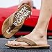 Mens Leather Flip Flops Fashion Sandals Breathable Summer Sandal Non Slip Rubber Men Mens Sock Slippers with foldable flat for women beach slippers rubber flip flops shoes travel (Khaki, 8)