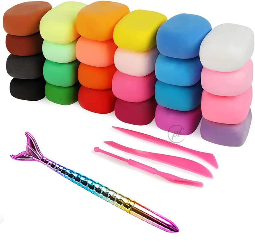 Promote Party Return Pinata Gifts - Pack of 12 Pcs Magic Air Dry Clay Combo for Kids with 1 Stationary Mermaid Fish Tail Pen - Playing Party Toys for Kids (B0B7BB8K9Q) Amazon Price History, Amazon Price Tracker