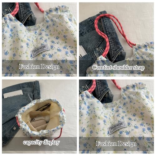 Shoulder Bag for Women cute floral tote crossbody bag Canvas Shoulder Hobo Bag with handle for travel shopping4