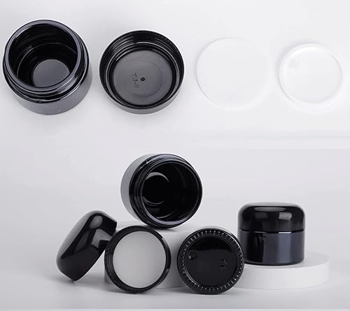 Miniatura 8 de Sxminer - Paquete de 10 frascos de vidrio negros vacíos de 1.0 fl oz1 oz (1.0 fl oz1 onza), tarro redondo para crema, botella de cosméticos,