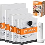 12 Pack Vacuum Travel Bags With Pump,Vacuum Bags For Clothes (4S+4M+2L+2J)