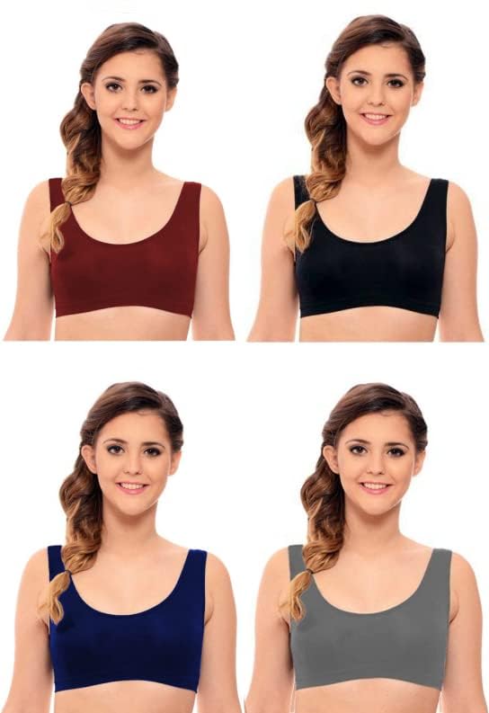 Design by AASHU Creation LIECRY Art Women's Cotton Non Wired Non Padded Full Coverge Daily Workout AirBra Sports Bra (Multicolor) Design No Sports Bra ComboAB65 Any Random Color Will BE Send-picture-52