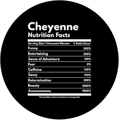 Miniatura 3 de Cheyenne Información nutricional Funny Custom Name Cheyenne PopSockets PopGrip Swappable Grip para teléfonos y tabletas