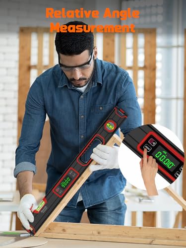 Image of Mecurate 24-Inch Digital Level, Large Electronic Inclinometer with Backlit LCD, ±0.1 Accuracy, Magnetic Electronic Torpedo Level, High Accuracy Angle Finder for Construction Carpentry DIY Projects