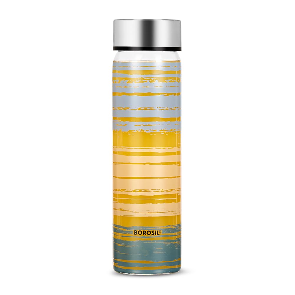 Borosil Artisan Series Glance 550 ml Wide Mouth Glass Bottle with Metal Lid | 100% Borosilicate, Fridge Safe, Leakproof, Easy to Carry | Store Water, Lassi, Juice, Smoothies | Dishwasher Safe (B0CJMPFNJM) Amazon Price History, Amazon Price Tracker