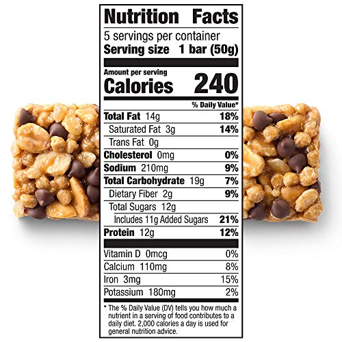 Cascadian Farm Organic Peanut Butter Dark Chocolate Chip Protein Bars, Non-Gmo, 5 Bars, 8.85 Oz. #TOP2
