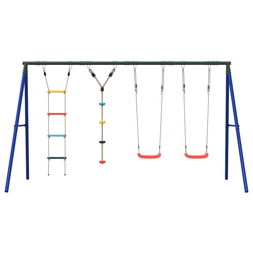 Juego de exterior con columpios escalera y columpio de disco
