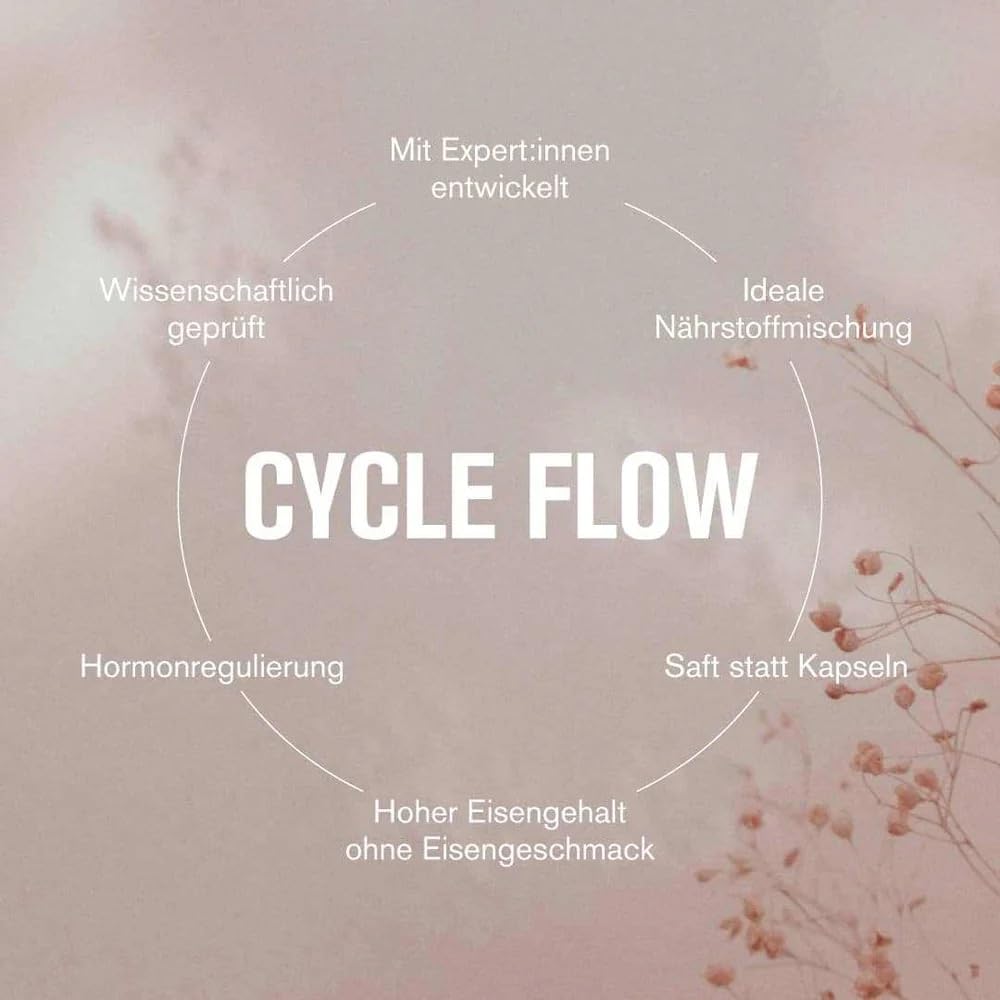 Kale&Me Cycle Flow 2 Wochen – 14 Shots mit je 85 ml – mit Zyklus Guide | Obst- & Gemüsesaft mit Eisen, Magnesium & Vitaminen, für deine Zyklus Balance, vegan, ohne Zusatz- & Konservierungsstoffe