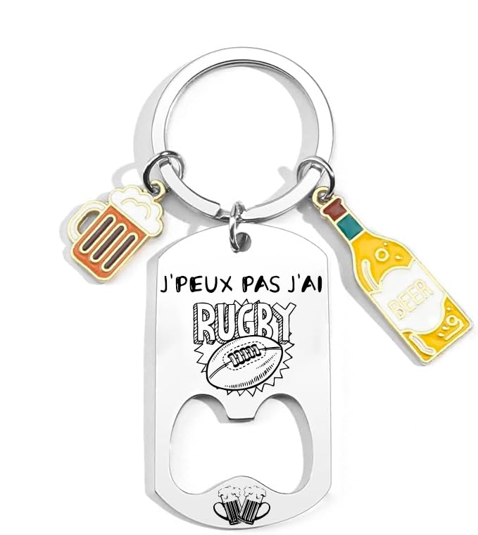 YZLPLP Cadeau Rugby Homme Décapsuleur Inox personnalisé fan de Rugby Gadget Rugby - Humour Accessoires Rugbymen Pour les Champions de la 3eme Mi-temps
