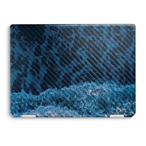 Image of MightySkins Carbon Fiber Skin Compatible with HP Spectre x360 14 inch (2022) Full Wrap Kit - Ocean Waves | Protective, Durable Textured Carbon Fiber Finish | Easy to Apply | Made in The USA