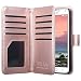 Galaxy S5 Case, ULAK Samsung S5 Wallet Case, Fashion PU Leather Magnet Wallet Flip Case Cover with Built-in Credit Card/ID Card Slots for Samsung Galaxy S5 SV Galaxy S V i9600-Rose Gold