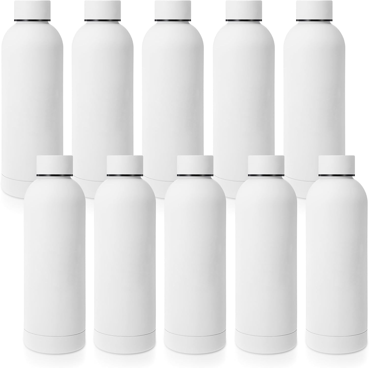 Bokon 10 Pcs Stainless Steel Water Bottle Bulk Valentines Employee Week Gifts School Double Layer Vacuum 17 oz Small Mouth Sport Insulated Metal Teacher Reusable Flask Leakproof Lid