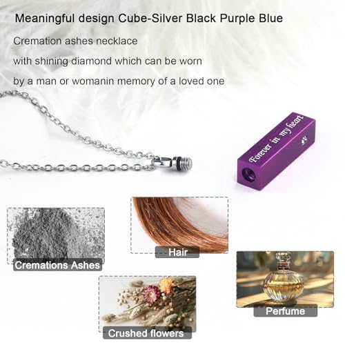 weikui 16 Pieces Urn Necklace for Ashes for Human Cremation Jewelry for Ashes Square Small BarKeepsake Pendant for Women Men Loved Ones4