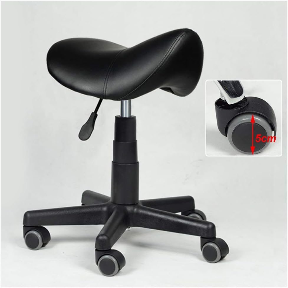 Heavy Duty Hydraulic Saddle Stool - Adjustable Rolling Ottoman with Wheels for Clinics, Dentists, Spas, Medical, Massage & Salons - 550 lbs Weight Capacity