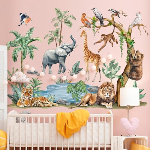 Vinilos Decorativos Animales Safari Acuarela 3 Piezas miniatura 3